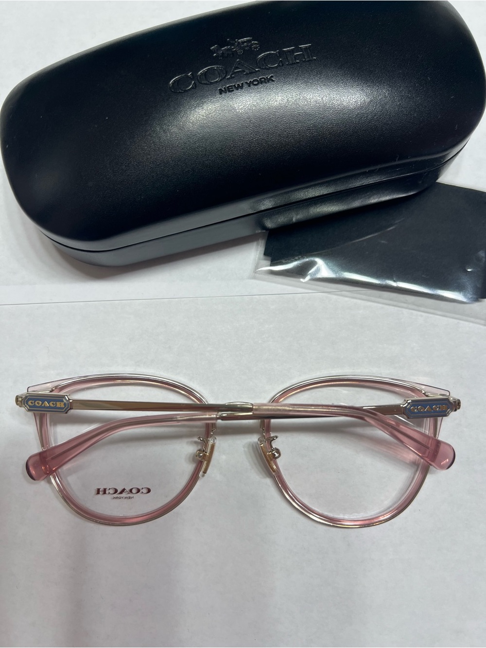 COACH HC 5146 Pink Metal-Acetate Cat-Eye Eyeglasses - Picture 2 of 5
